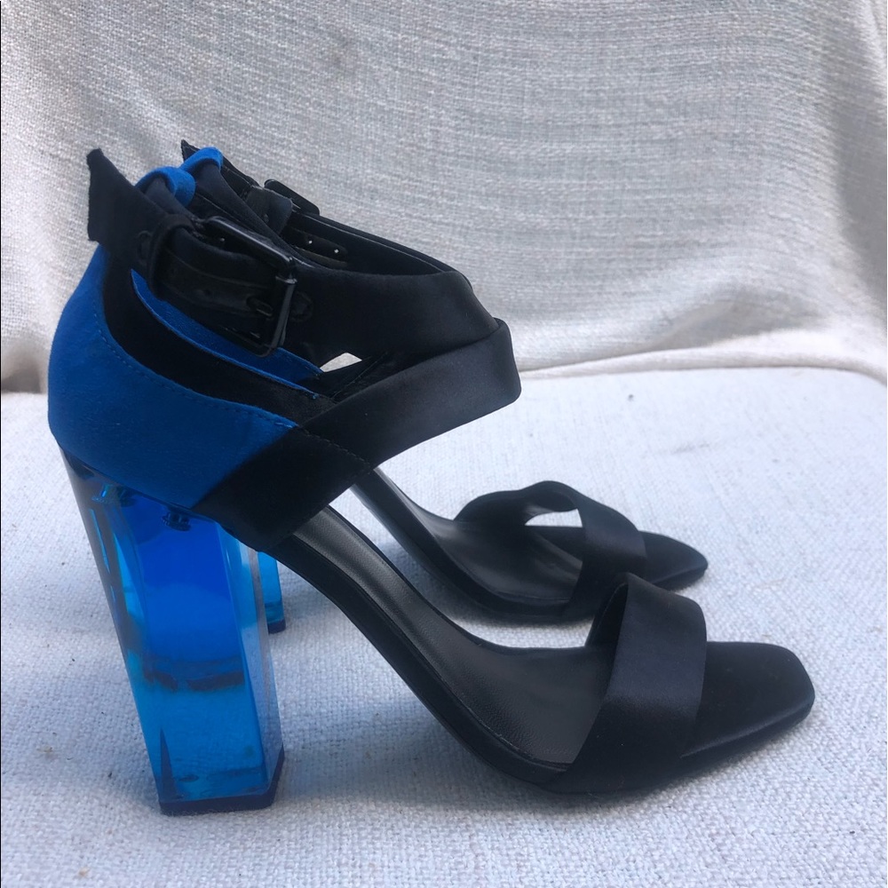 Aldo black blue high heel sandals